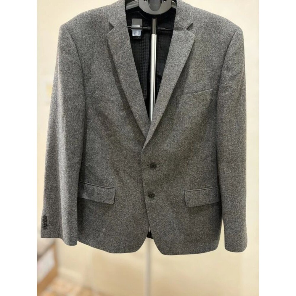 John Varvatos USA Men’s 46R Charcoal Gray Wool Blend Blazer Jacket